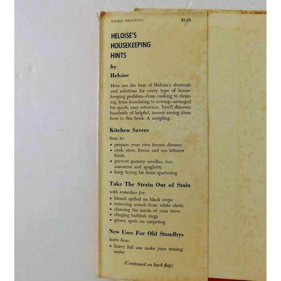 Heloise's Housekeeping Hints SIGNED 3rd Printing 1962 Hardcover Dust Jacket - Picture 4 of 10